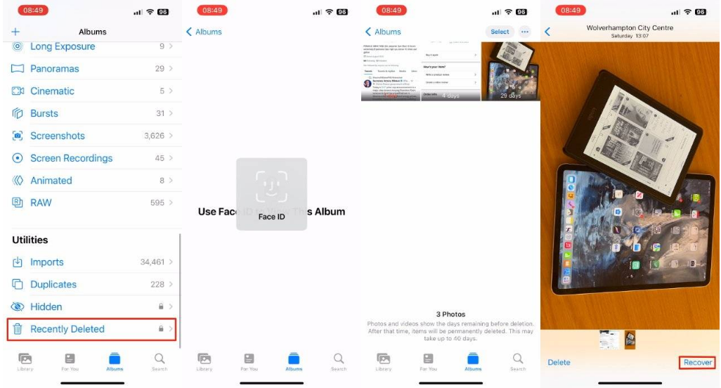 昆明苹果14维修分享 iPhone14 上恢复已删除的照片 